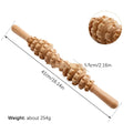 Wooden massage roller set with multiple beech wood roller shapes including T-shaped and wheel configurations