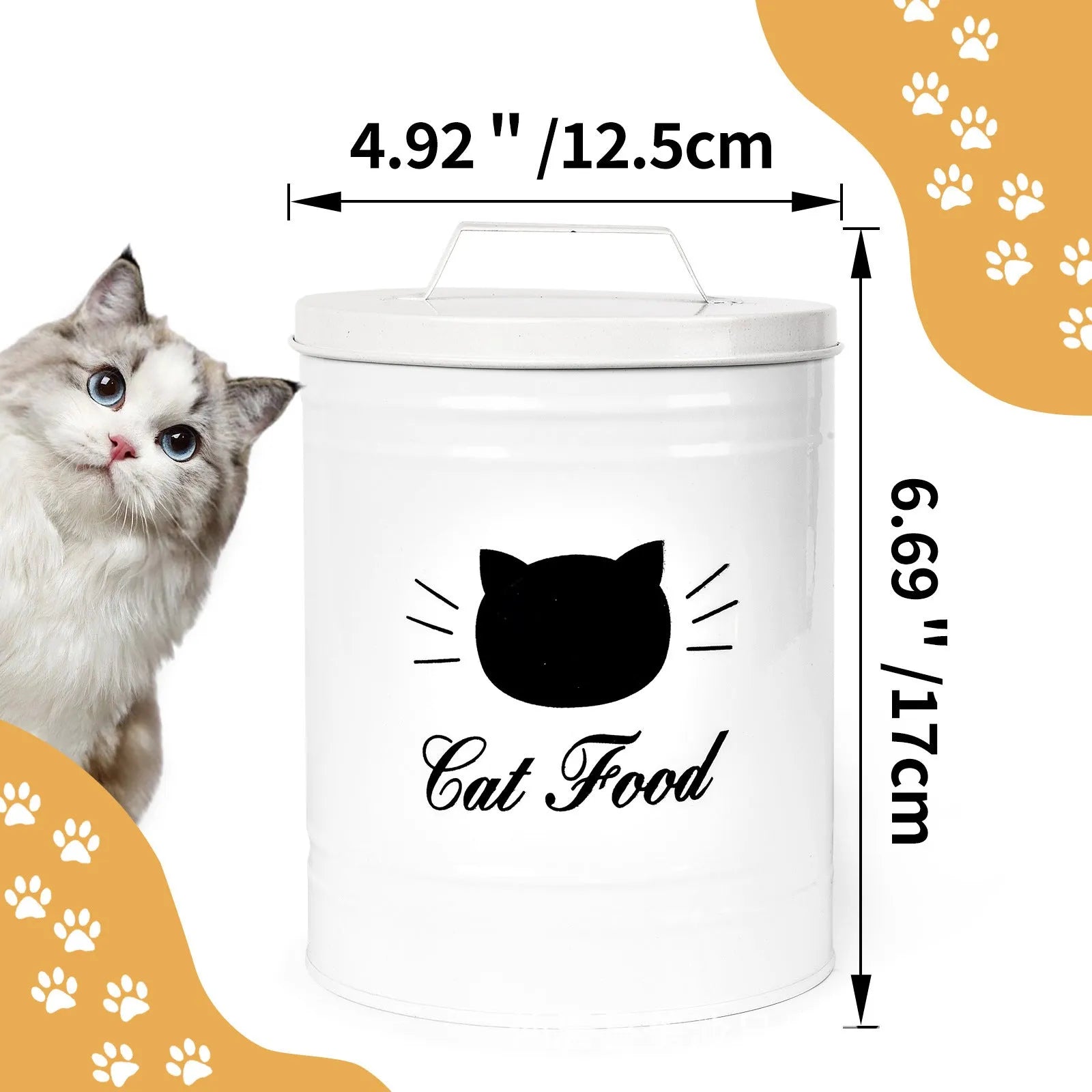 Black and white iron sheet round moisture-proof storage cans with independent inner boxes for pantry organisation.