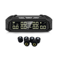 Solar external tire pressure monitor display unit with colour screen for six-wheel trucks