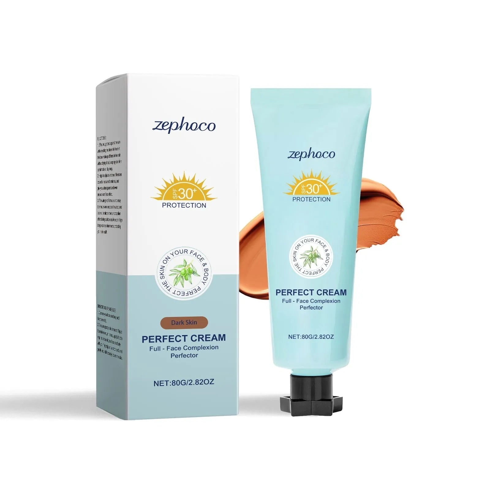 Curdling sunscreen moisturising liquid foundation bottle in Dark Skin, Ivory White, and Natural colour shades