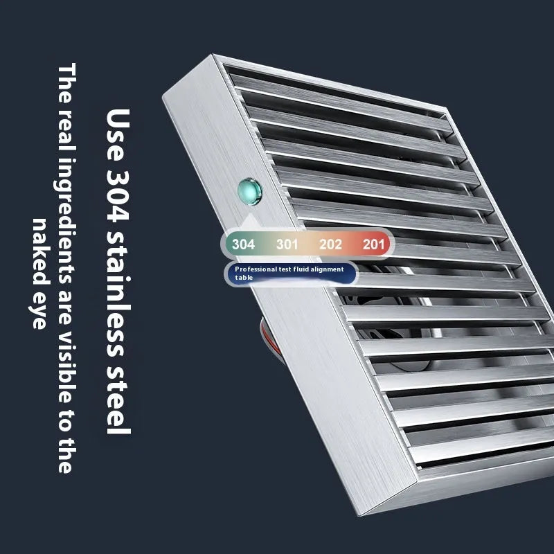 Gun grey 304 stainless steel courtyard deodorant floor drain with 15x15cm square grating