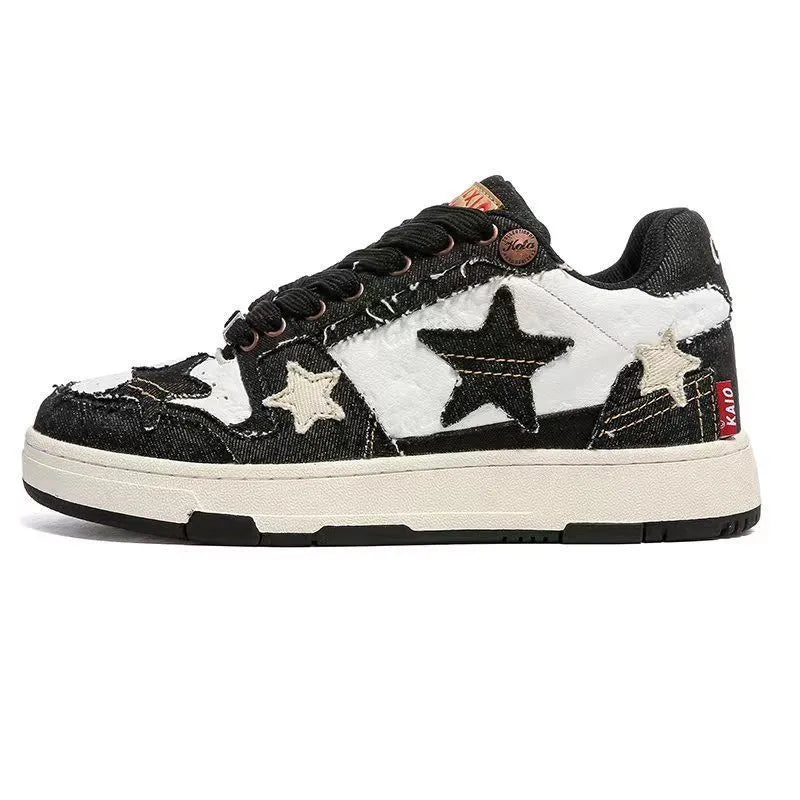 Men's and women's brown leather platform running shoes with round toe and lace-up front