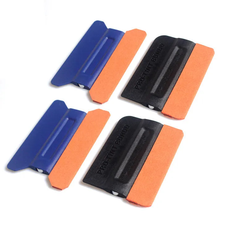 Car colour change film scraper with ABS handle and choice of deerskin or wool scraping heads