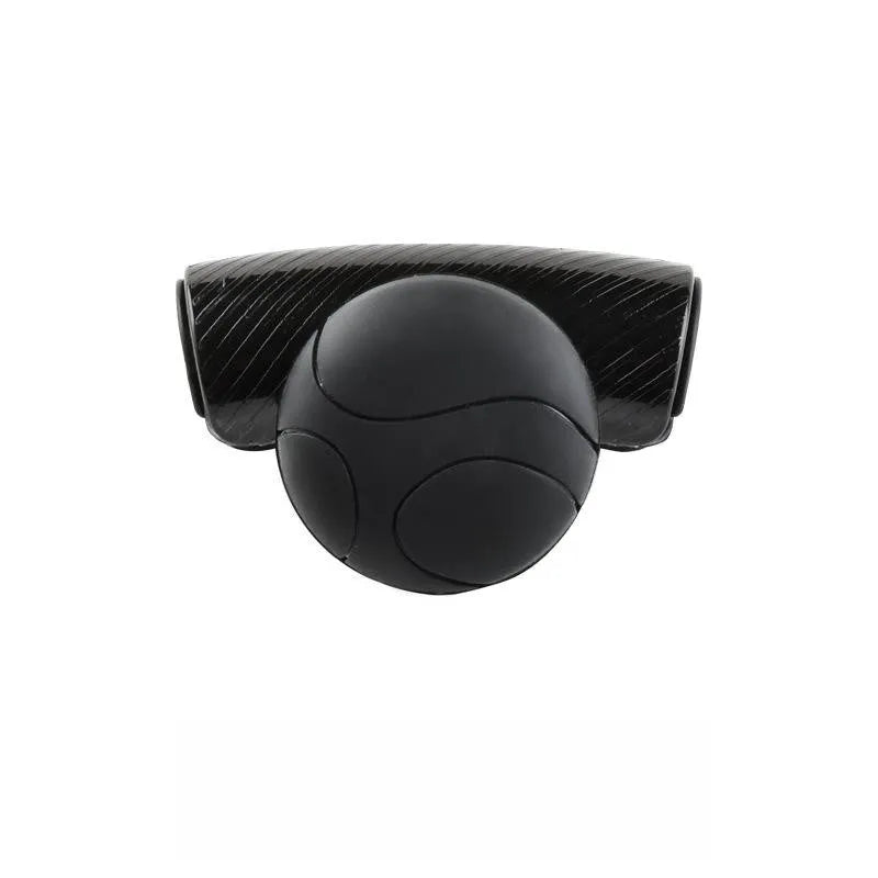 Black steering wheel assist ball with silicone grip and metal bearing mechanism for one-handed vehicle control