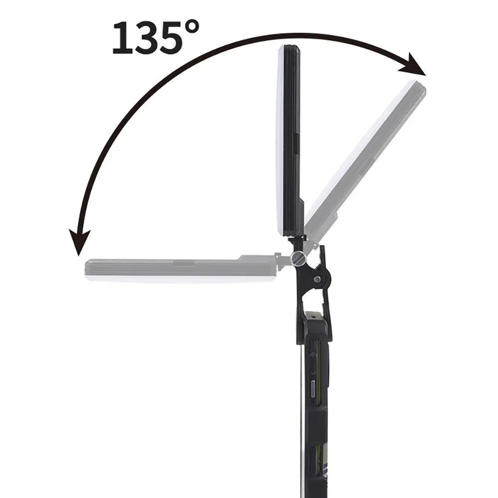 Pocket LED fill light with clip mount attached to mobile phone for photography lighting