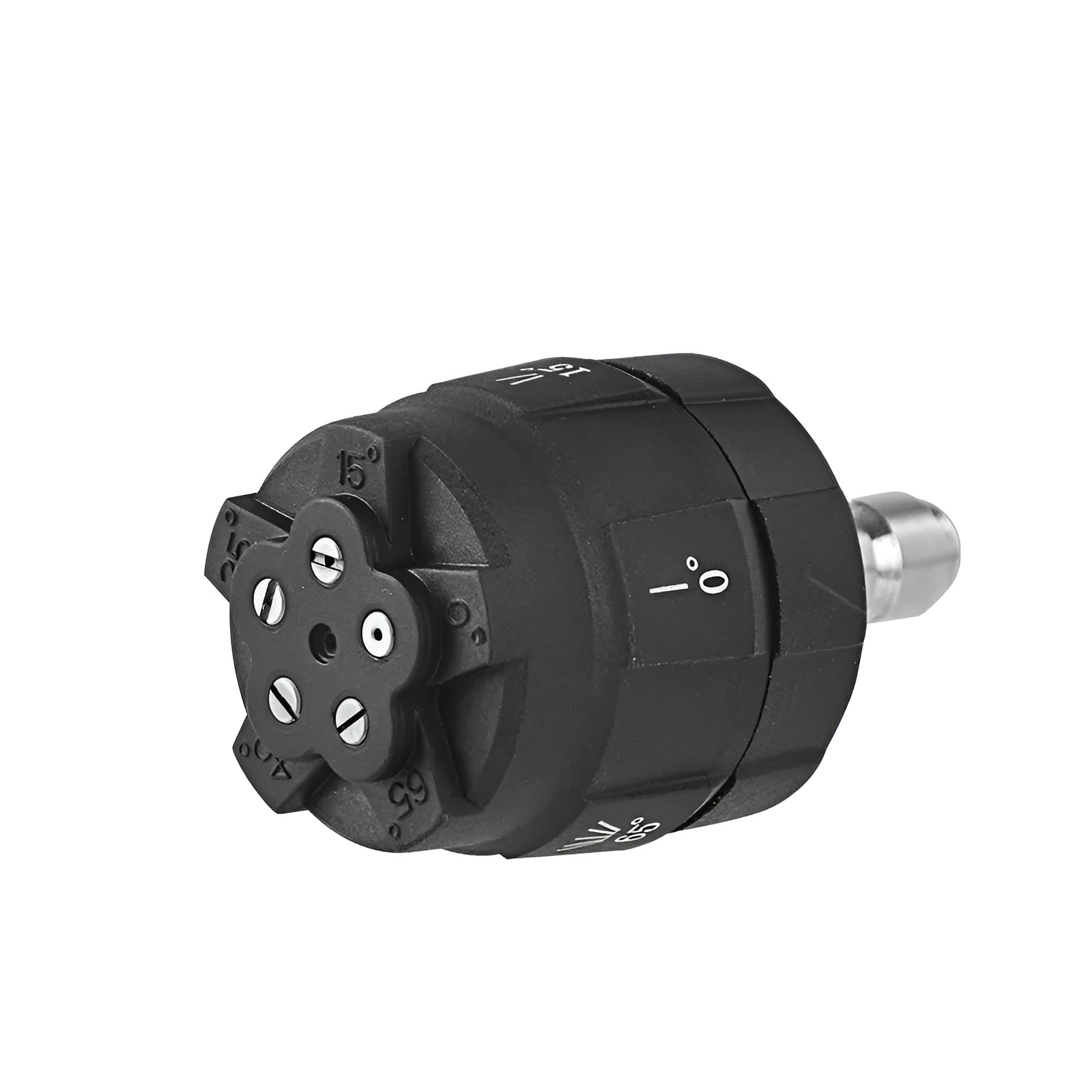 Five-in-one adjustable nozzle for high-pressure water guns made from engineering plastic