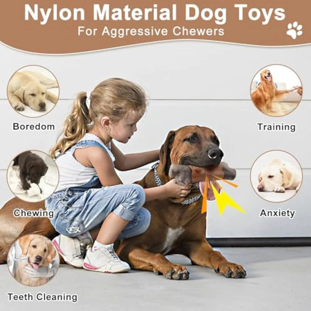 Large branch-shaped dog chew toy made from durable nylon for aggressive chewers.