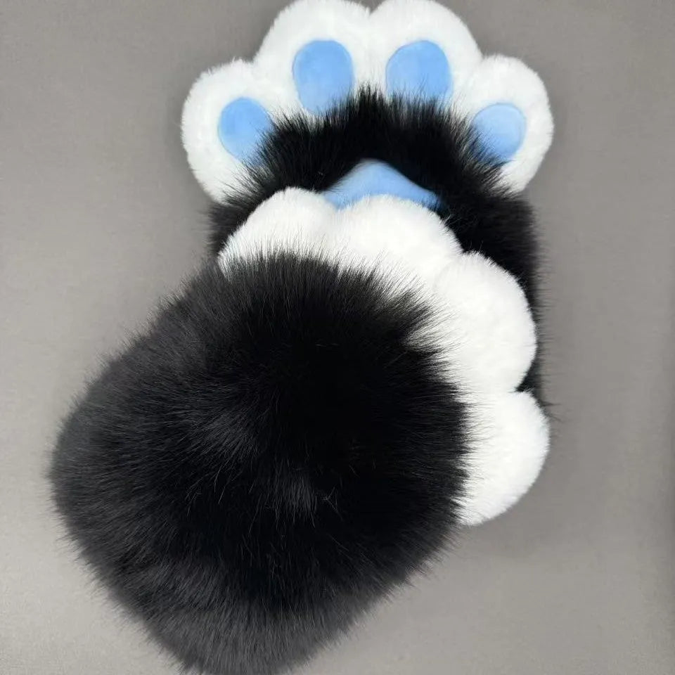 Colourful animal claw cosplay gloves in nylon fabric with various pad colour options