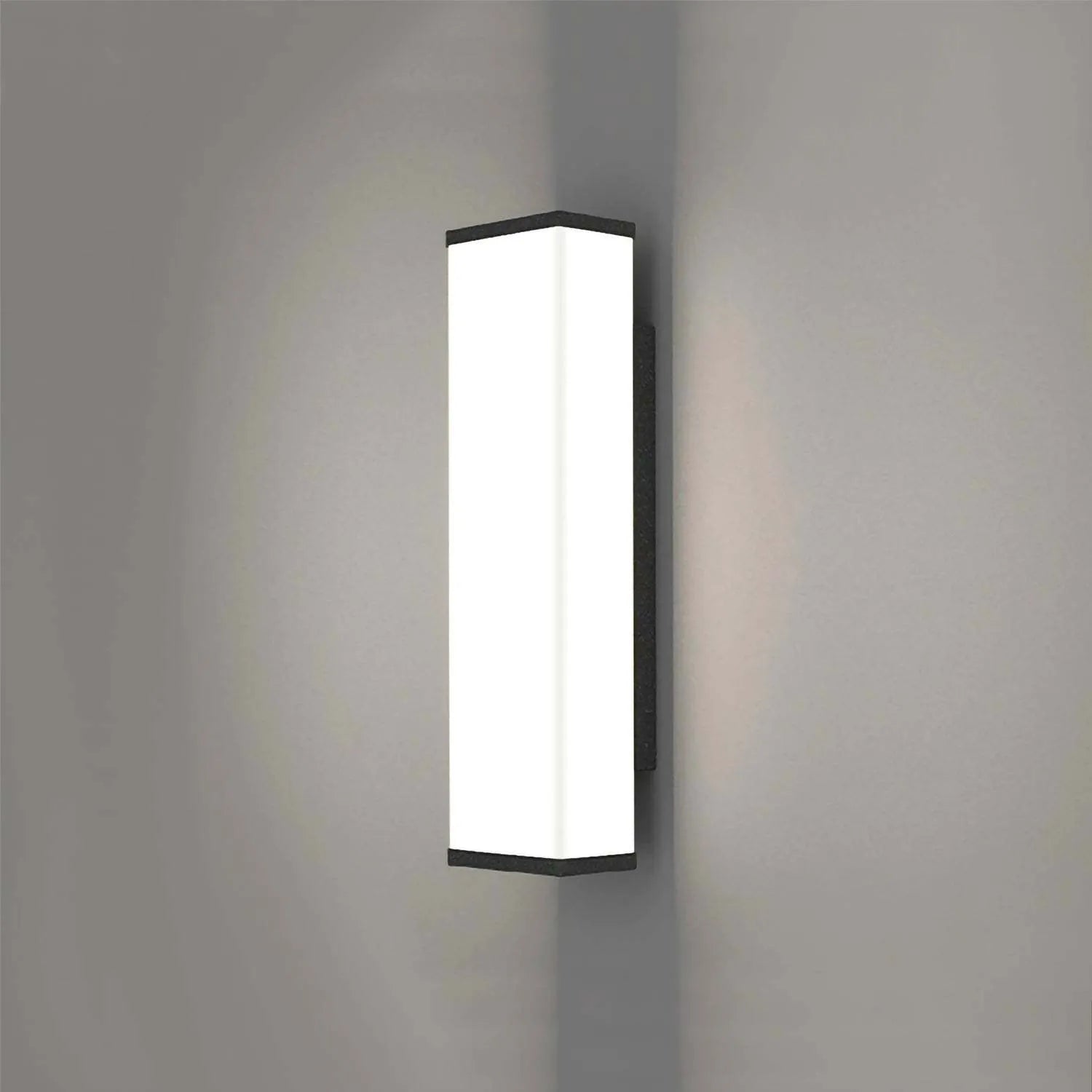 Outdoor waterproof wall light with long strip design, stainless steel and PC construction, 60cm height
