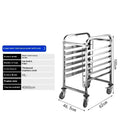 Stainless steel six-layer baking rack with lock, tray size 40cm by 60cm.