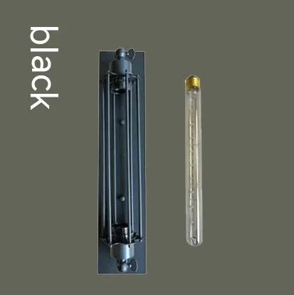 Industrial style retro flute iron wall lamp in silver finish on a wall.