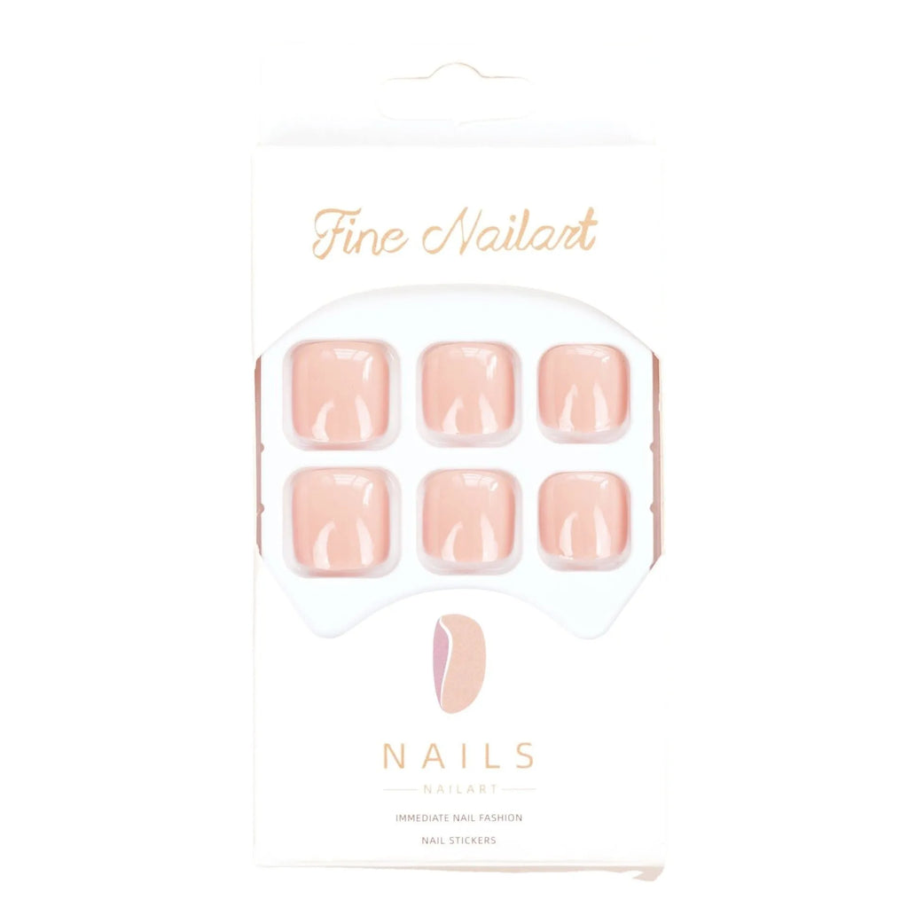 Finished plastic toenail stickers in skin colour with adhesive glue for fashion nail decoration