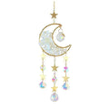 Moon-shaped K9 crystal car pendant hanging from rear view mirror with 420mm length