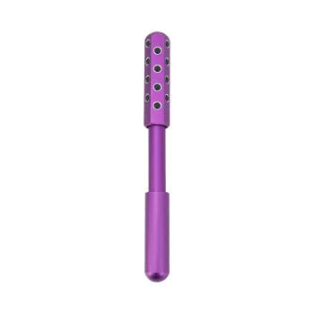 Germanium particles roller beauty massage instrument in purple colour for facial and eye treatment