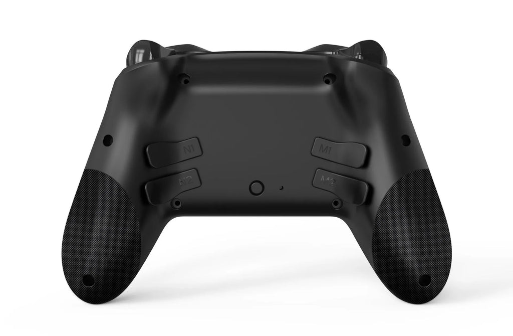 Black wireless game controller with leather texture for Nintendo Switch and mobile phones