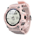 ATTACK 3 IP67 waterproof smartwatch in black, pink, or white with circular 1.28 inch display and TPU strap