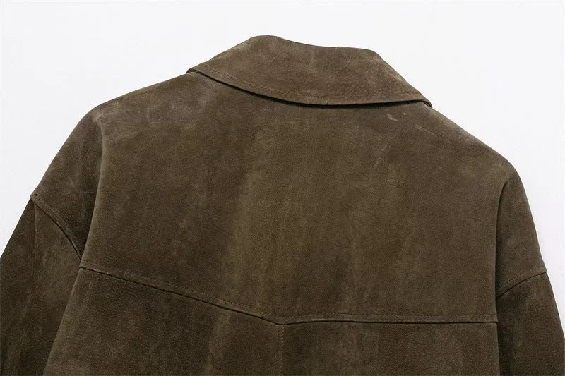 Women's medium thickness PU jacket in Japanese Korean casual style with regular fit