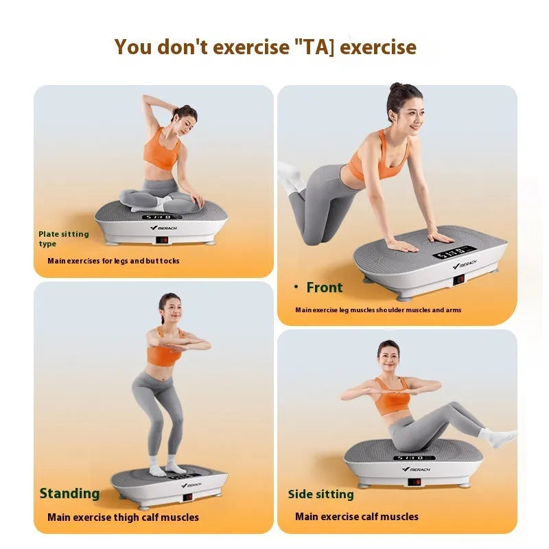 Grey smart power plate massage board with Bluetooth connectivity and US power plug