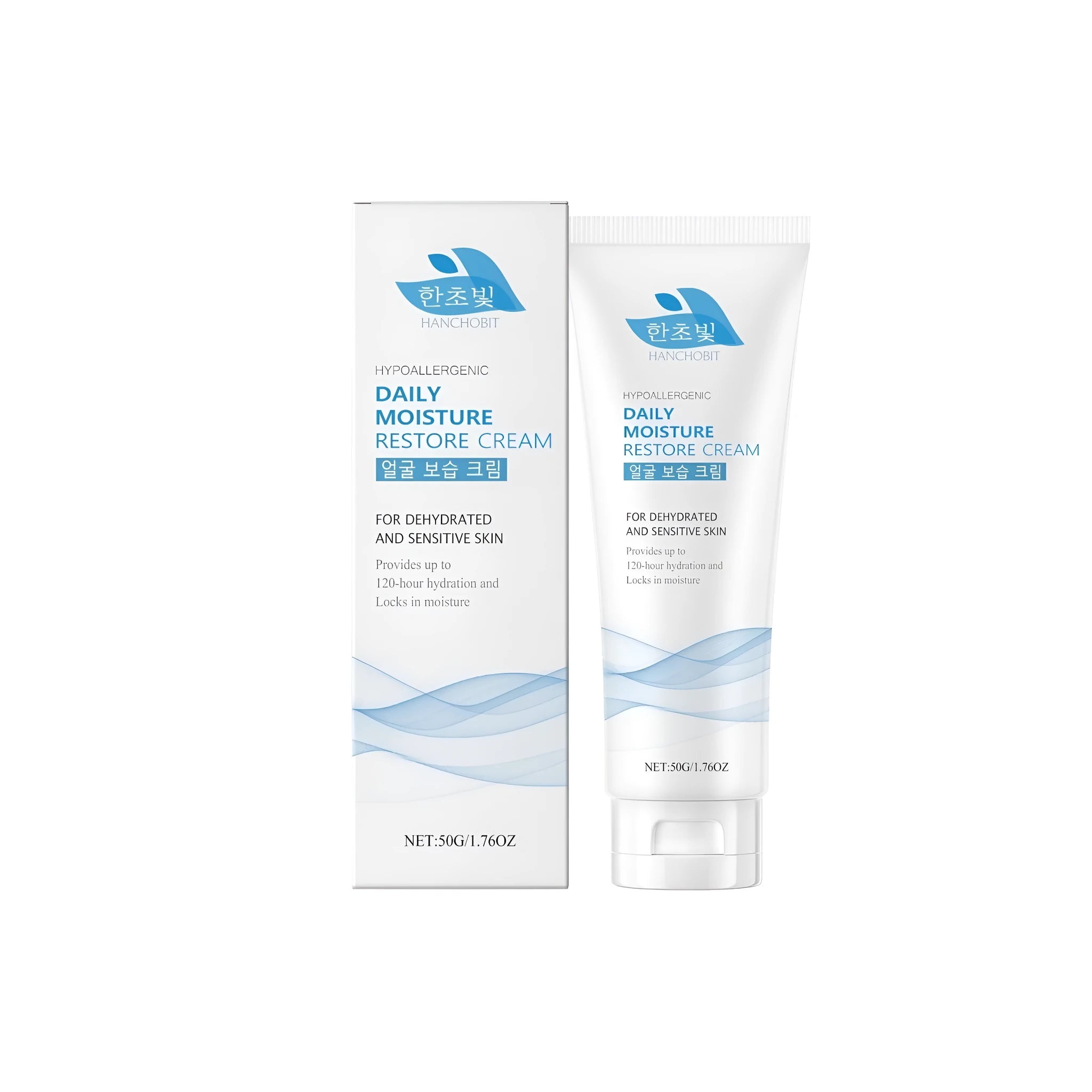 50g jar of facial moisturising cream with hyaluronic acid and ceramide NP