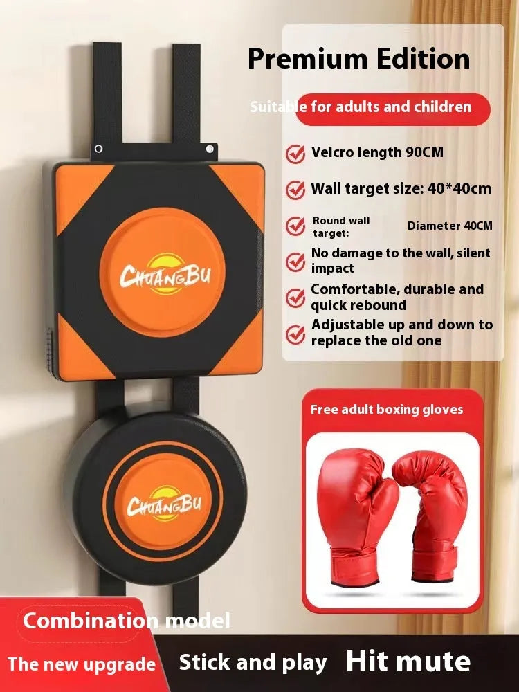 Wall-mounted PU boxing sandbag target in round and square designs for home training