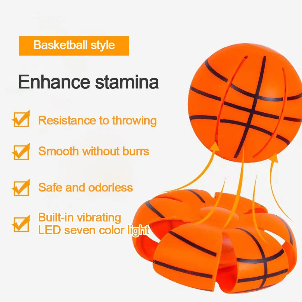 Interactive glowing bouncy ball transforming to flying disc dog toy with 9cm diameter plastic construction