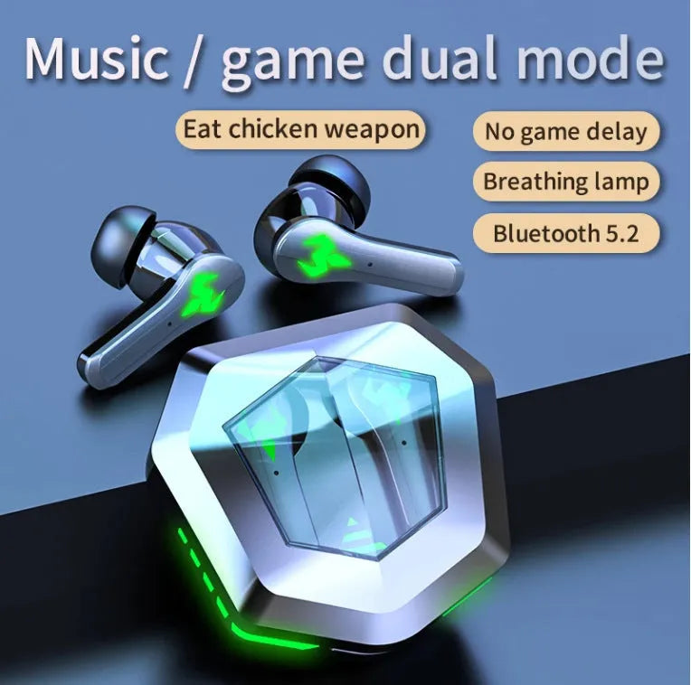 N35 black wireless Bluetooth gaming earbuds with in-ear design