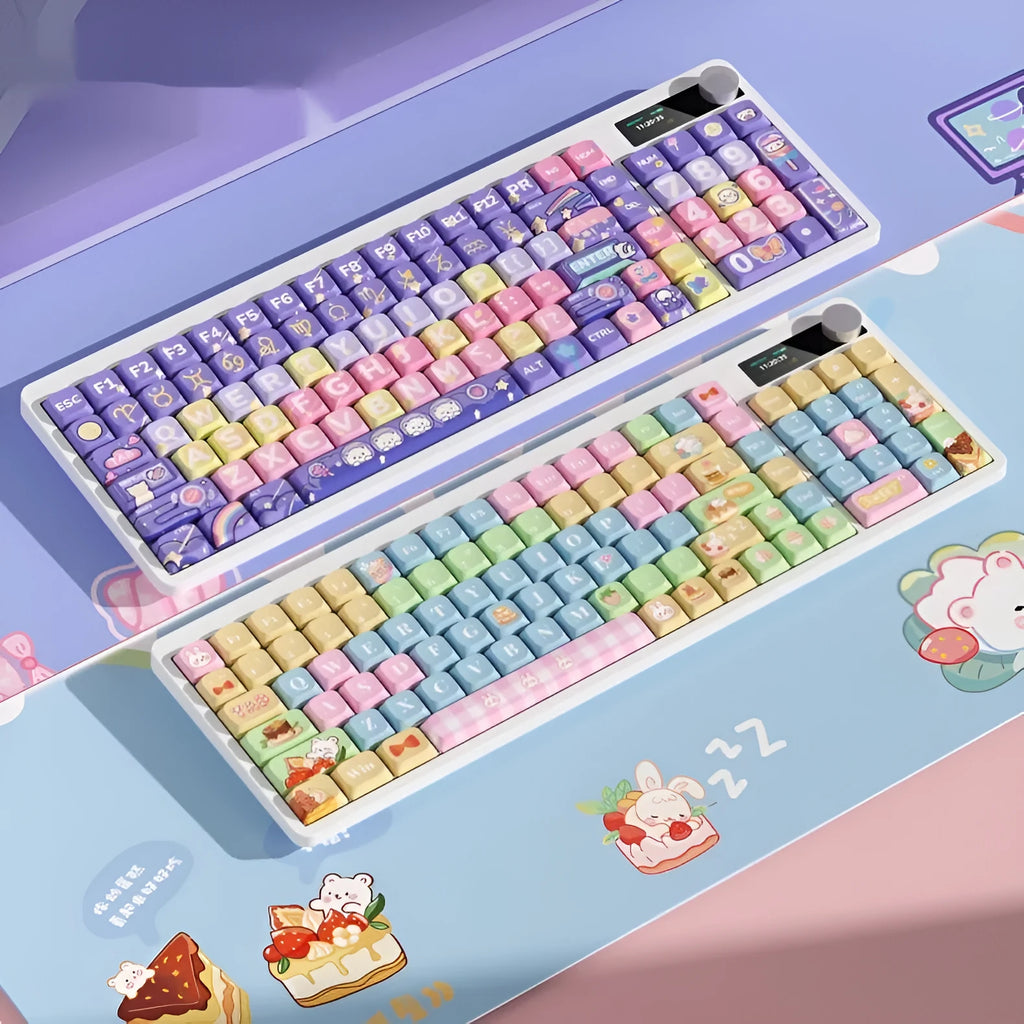 Black iron cow design mechanical keyboard with RGB backlight showing full keys layout