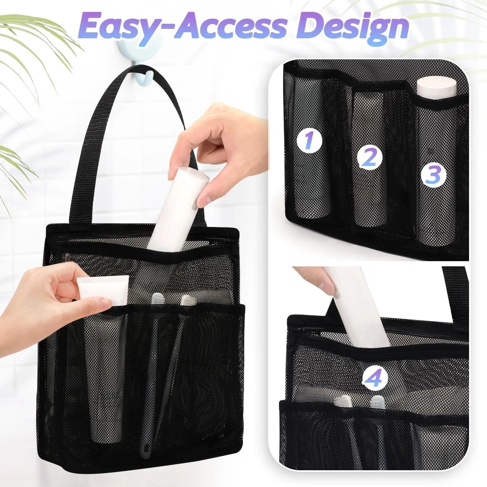 Large black swimming gym bag with mesh pockets and separate wet and dry compartments.