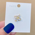 Japanese electroplated copper geometric brooch with fixed pin in pastel colour options for women's clothing