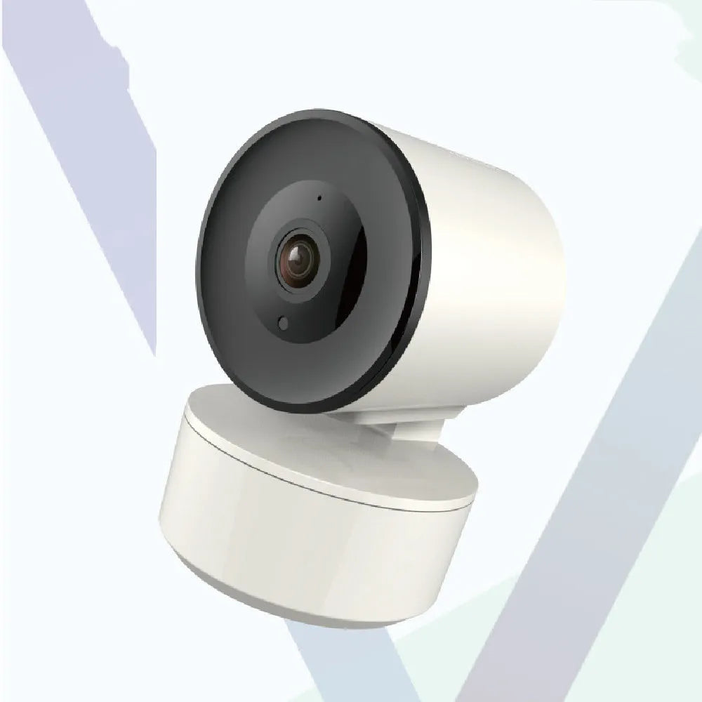 Smart WiFi security camera with 1080p HD video and PTZ rotation for indoor monitoring