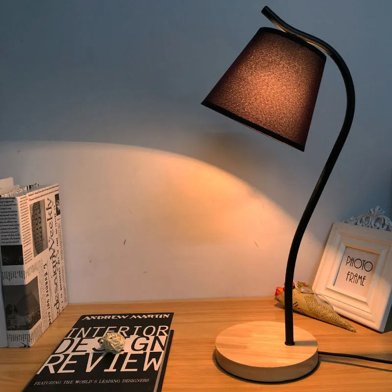 Nordic style eye protection table lamp with dimmer switch and LED lighting in multiple colour options