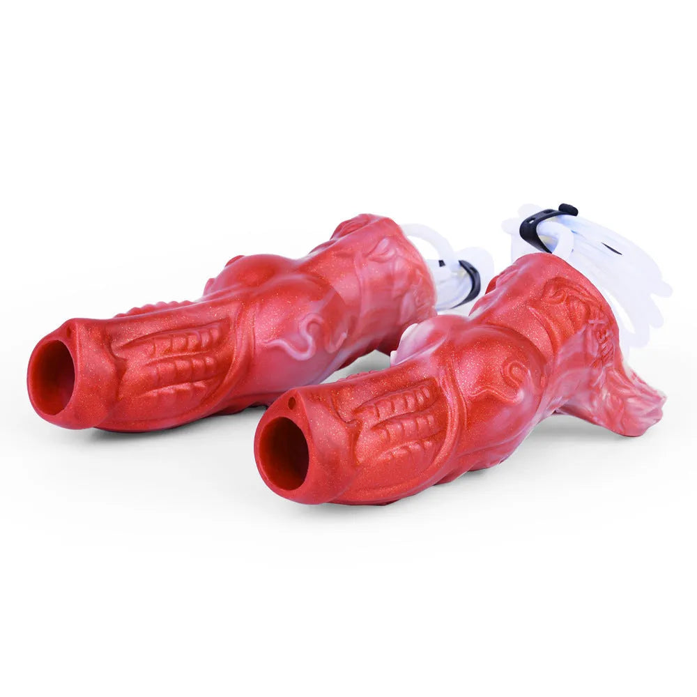 Manual water spray silicone adult toy with syringe and airbag components in medium and large sizes