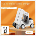 15W three-in-one wireless charging bracket in grey white yellow orange with Type-C interface