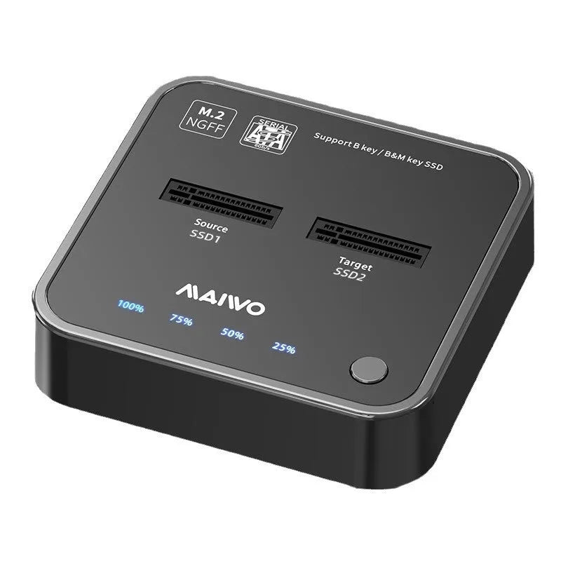 MAIWO K3016 M.2 solid-state hard disk dock copier with data cables and power adapter