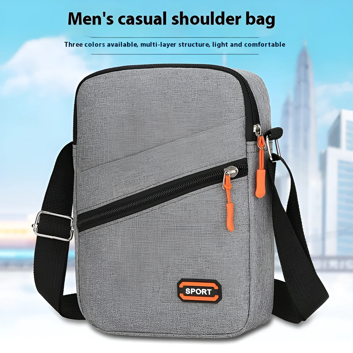Ultra light Oxford cloth commuter bag in black, navy blue and silver grey colours