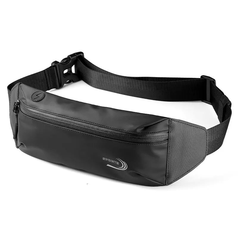Men's waterproof sports waist bag in Derm Oxford polyester measuring 45cm