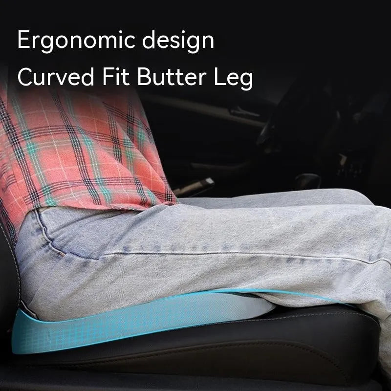 Curved bevel memory foam seat cushion in beige colour for tailbone support