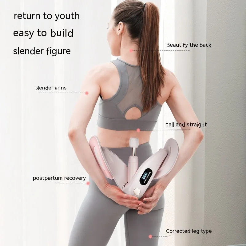 Pelvic floor muscle trainer counter device for Kegel exercises in blue, grey, green, and pink colours