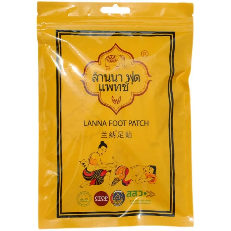 Pack of 10 relieving fatigue foot patches for nourishment and general foot care