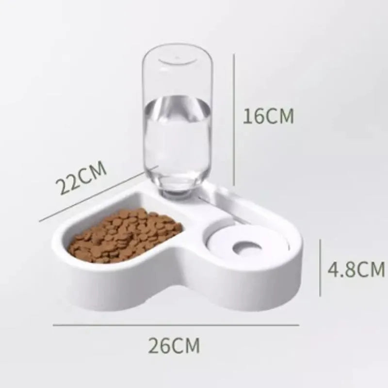 White food-grade plastic pet water fountain for cats and dogs with four flow modes.