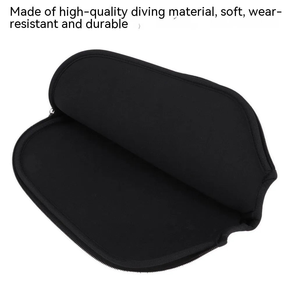 Black neoprene protective sleeve for a table tennis racket