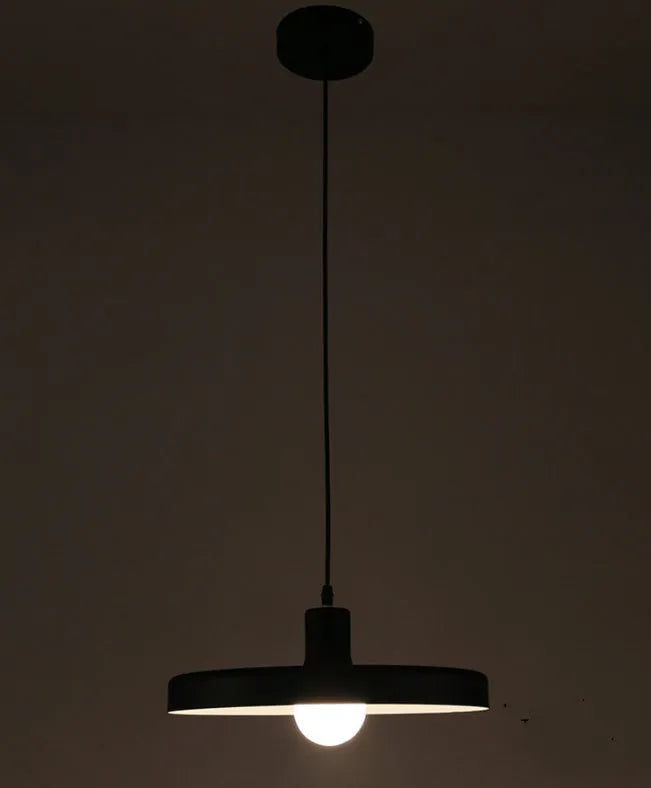 Aluminium alloy bar chandelier for restaurants in black or white finish with 35cm, 50cm or 60cm diameter