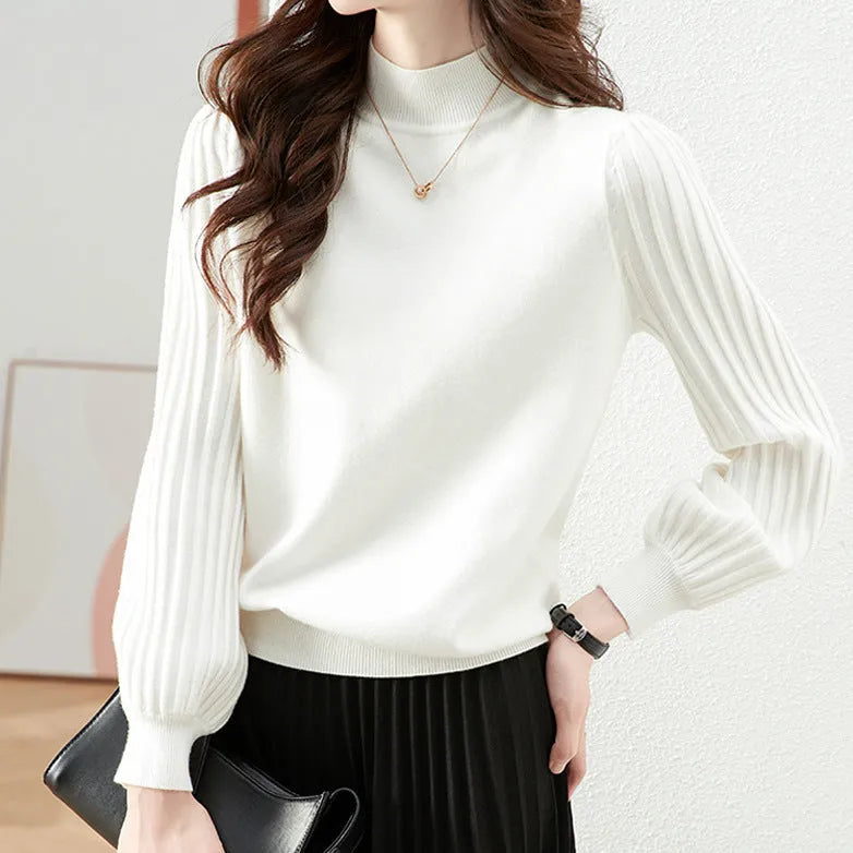 Slim fit half turtleneck shirt in core-spun yarn with spandex, available in four colours