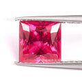 Cultivated ruby gemstone showing red colour with optional round, princess square, water drop, egg, grandmother, or asche cuts