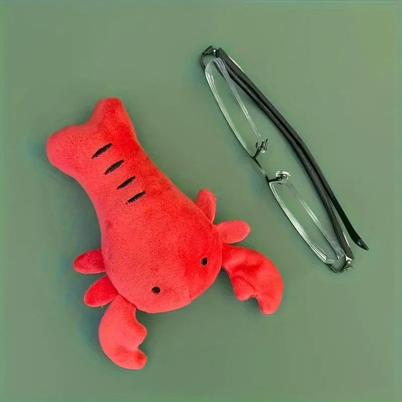 Red lobster stuffed dog toy with crab design for small medium dogs