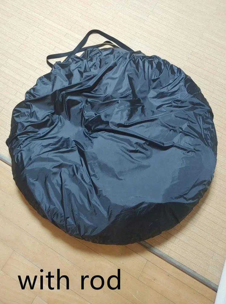 Black pop-up car tail tent with quick-throw setup, shown unfolded to its 200x200x200cm size.