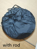Black pop-up car tail tent with quick-throw setup, shown unfolded to its 200x200x200cm size.