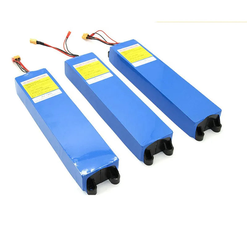36V electric scooter lithium battery pack showing three capacity options: 6.6Ah, 7.8Ah and 10.4Ah