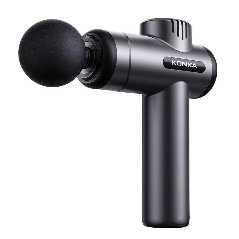 Konka professional electric mini massage gun with multiple massage heads in grey colour