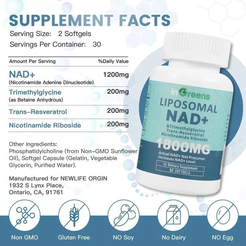 Bottle of Nicotinamide Mononucleotide Gel capsules with a choice of 60 or 120 pieces.